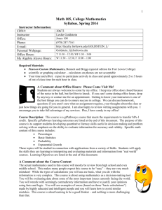 Math 105 Syllabus