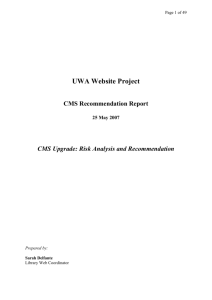 CMS Evaluation Recommendation report