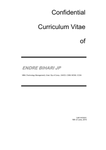 curriculum vitae of - Performance Resources