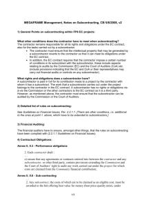 MEGAFRAME Management, Notes on Subcontracting, CB 25/2/2008