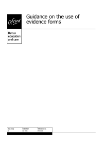 Guidance for evidence form HMI 2505