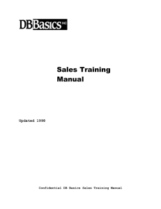 Sample Sales Training Manual