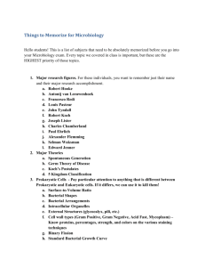 Things to Memorize for Microbiology