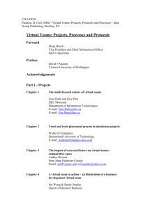 Virtual Teams: Projects, Processes and Protocols