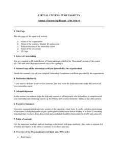 Format of Internship Report - Learning Management System