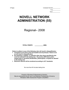 NOVELL NETWORK ADMINISTRATION REGIONAL 2008 PAGE 1