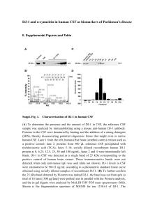 DJ-1 and α-synuclein in human CSF as biomarkers of