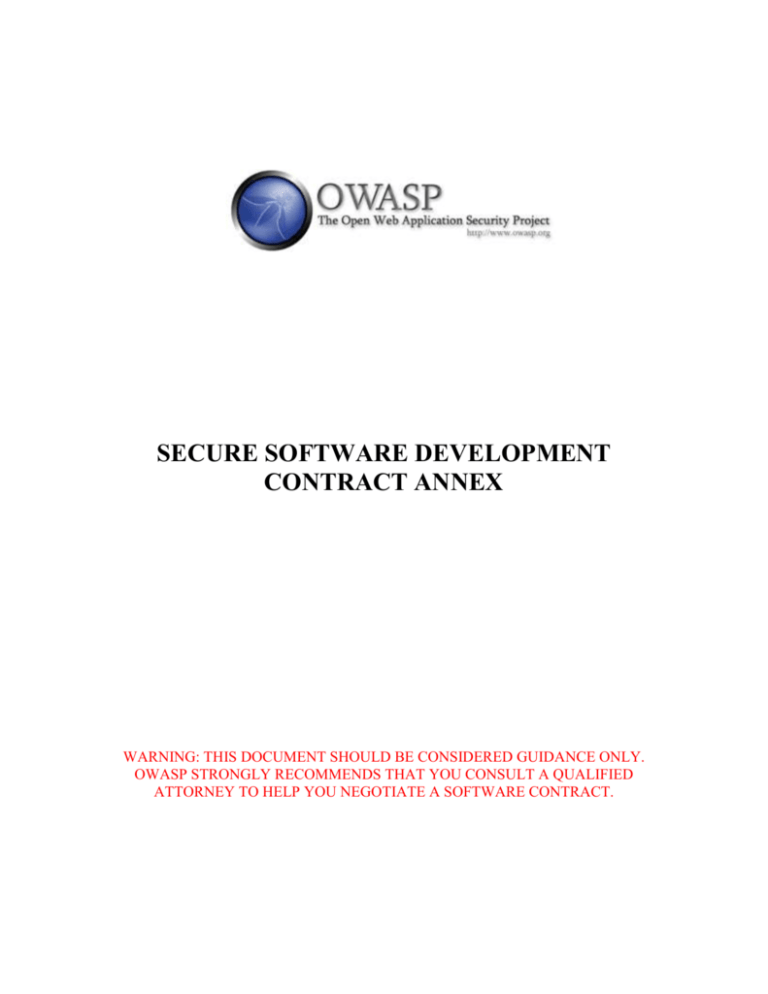Owasp secure software annex