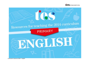 English in the new National Curriculum