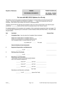 T2.2WF-NEC Model Tender Assessment Sheet