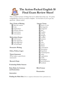 The Action-Packed English 10 Final Exam Review Sheet