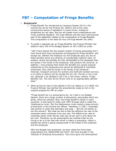 FBT – Computation of Fringe Benefits