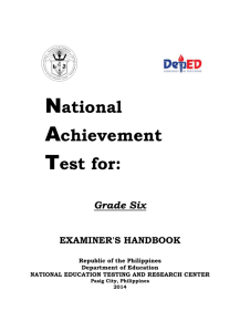 NAT Examiner's Handbook Grade 6 2014