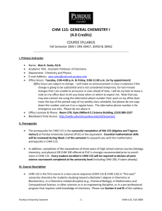 CHEM 105: Chemistry Explorations