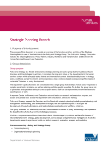 Branch and unit description for the Strategic Planning Unit