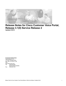 Release Notes for Cisco Customer Voice Portal, Release 3.1(0)