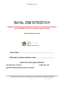 ZNB 9378-2015 PROVISION OF DRIVERS LICENSE