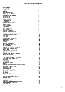 FIRST STEPS ARTICLE DIRECTORY 2013 to issue 81
