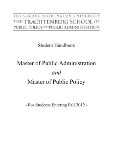 MPA-MPP Handbook - Trachtenberg School of Public Policy