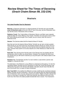 Review Sheet for The Times of Davening