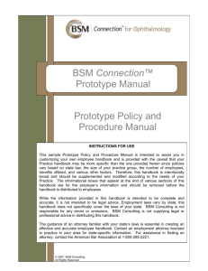 Prototype Policy and Procedure Manual