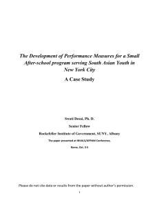 The Development of Performance Measures for a Small