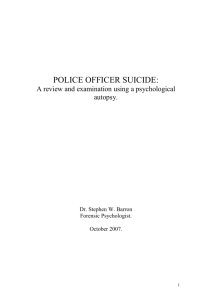 police officer suicide - Dr. Stephen W. Barron
