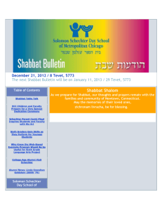 Shabbat Bulletin 12.21.2012 - Solomon Schechter Day School