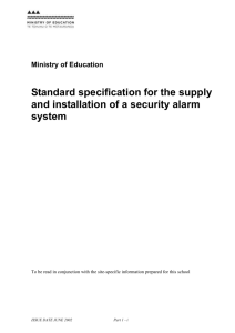 Standard specification for the supply and installation of a security
