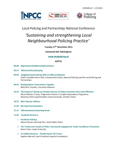 VERSION 0.7 – 07/2015 Local Policing and Partnerships National