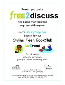 Online Teen Book Club Flyer