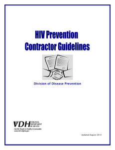 HIV Prevention Contractor Guidelines