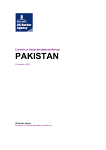 Country of origin information report Pakistan January 2010