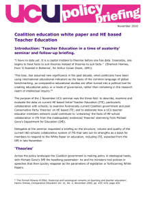 UCU policy briefing: Coalition education white paper and HE based