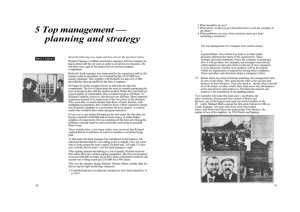 5 Top management — planning and strategy 2 What should he do