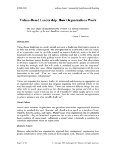 Values-Based Leadership - Oklahoma State University