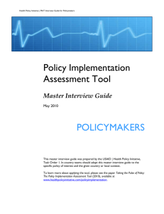 Tool/Methodology for Monitoring Policy Implementation