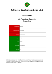 Lifting and Hoisting Procedure Lift Planning Execution