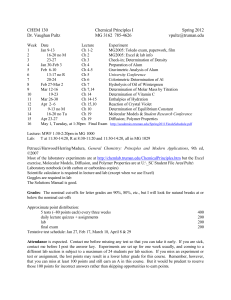 CHEM 120 - Dr. Vaughan Pultz