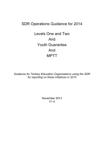 SAC levels 1 and 2, MPTT, YG SDR operations guide for TEOs v1.4