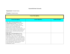 Criminal Justice Course Description