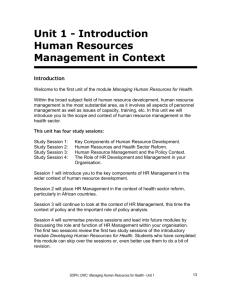 Unit 1 - Introduction Human Resources Management in Context