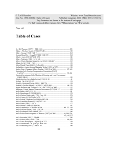 Table of Cases - Francis Bennion