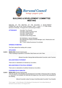 Pro-Forma Minutes of Building & Development