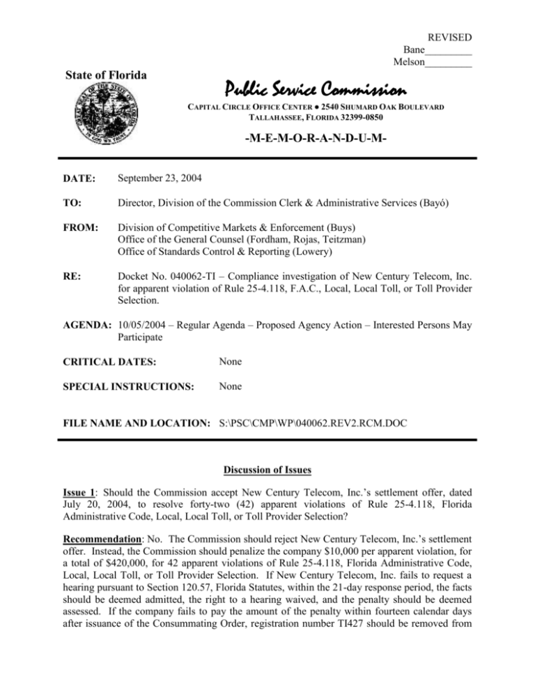 040062-h.rev2.rcm - Florida Public Service Commission