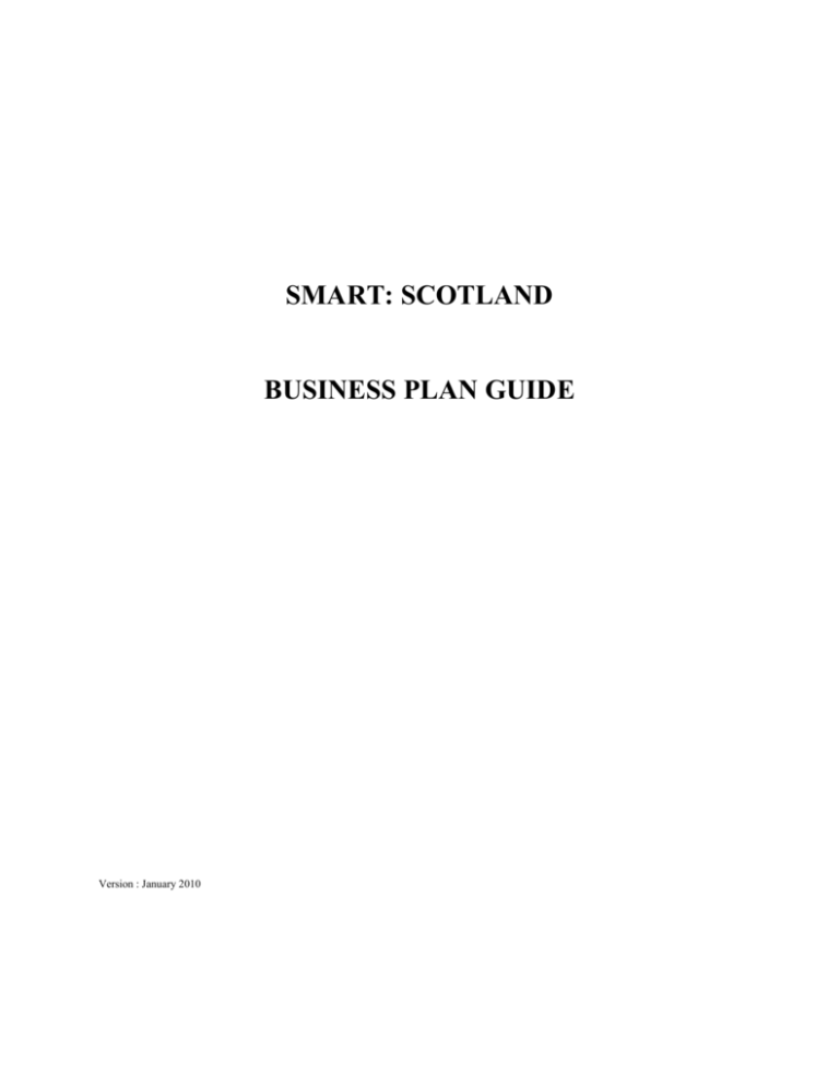 scottish enterprise business plan template