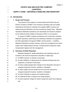 E. Materials and Supplies Inventory