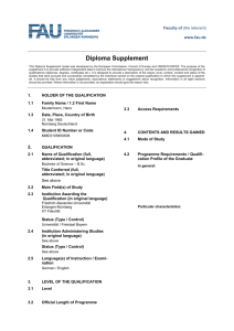 Diploma Supplement Page 1 of 4 1. HOLDER OF THE
