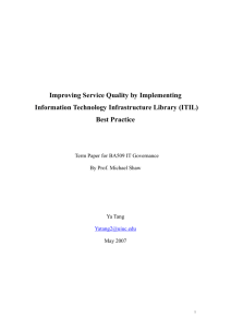 Using IT governance frameworks to Improve service quality