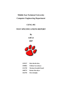 Test Specifications Report - METU CENG 2016 Senior Design Projects